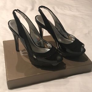 Bebe peep toe platform shoes, excellent condition